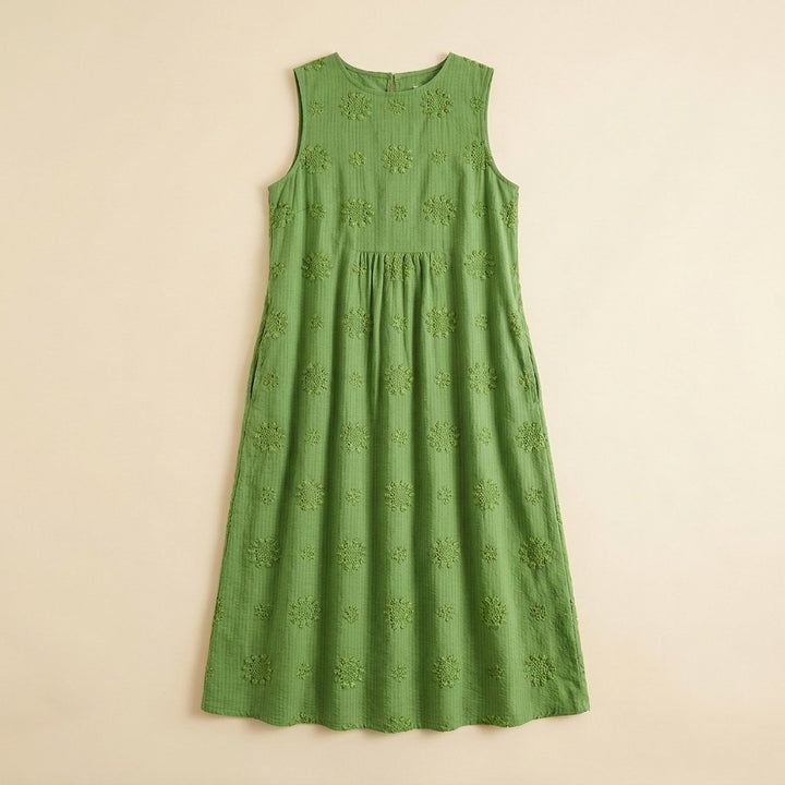 Mara lightweight midi dress with pockets, product flat-lay