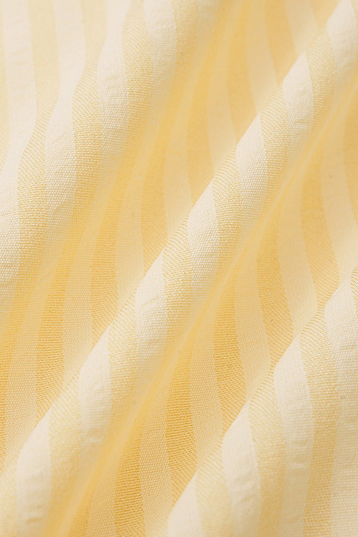 Marceline striped mini dress, seersucker fabric close-up