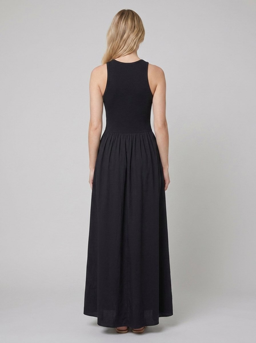 Maren rayon maxi dress back view