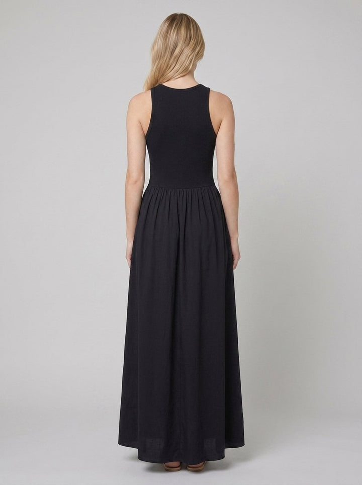 Maren rayon maxi dress back view
