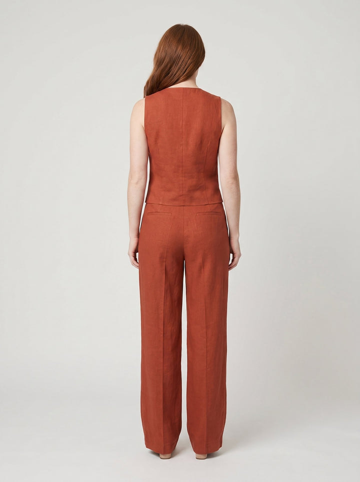 Marlowe linen trouser set back view