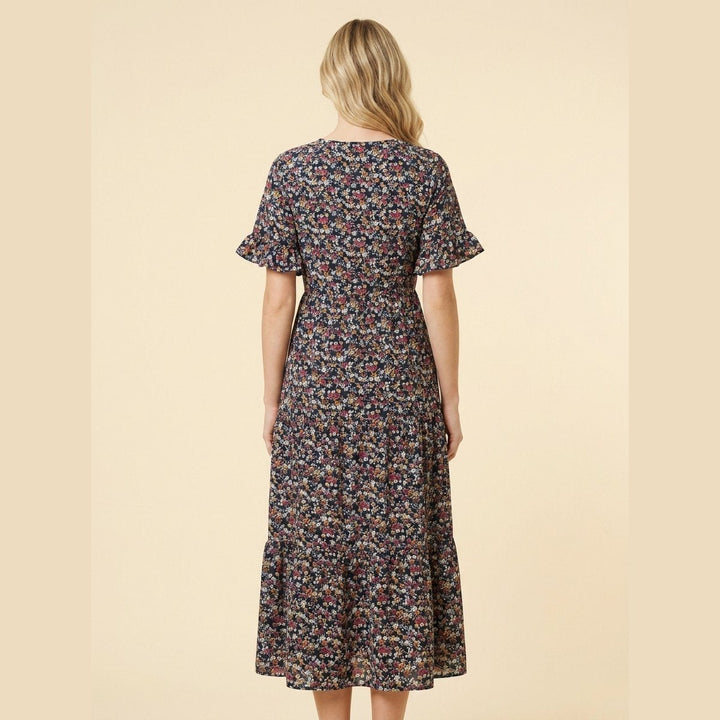 Mathilde floral midi dress back view