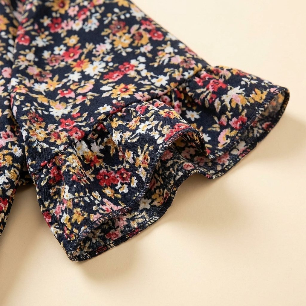 Mathilde floral print fabric close-up