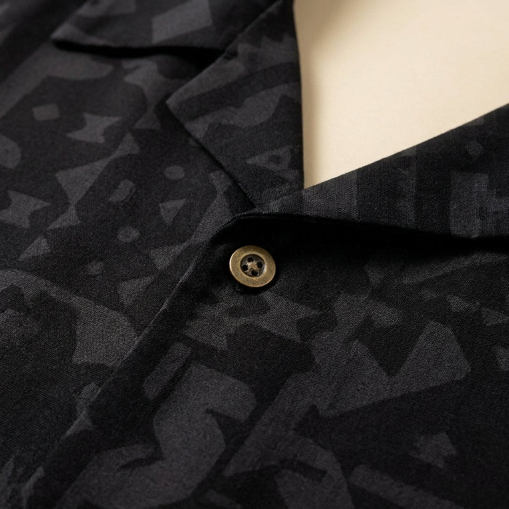Maverick aztec print shirt fabric detail
