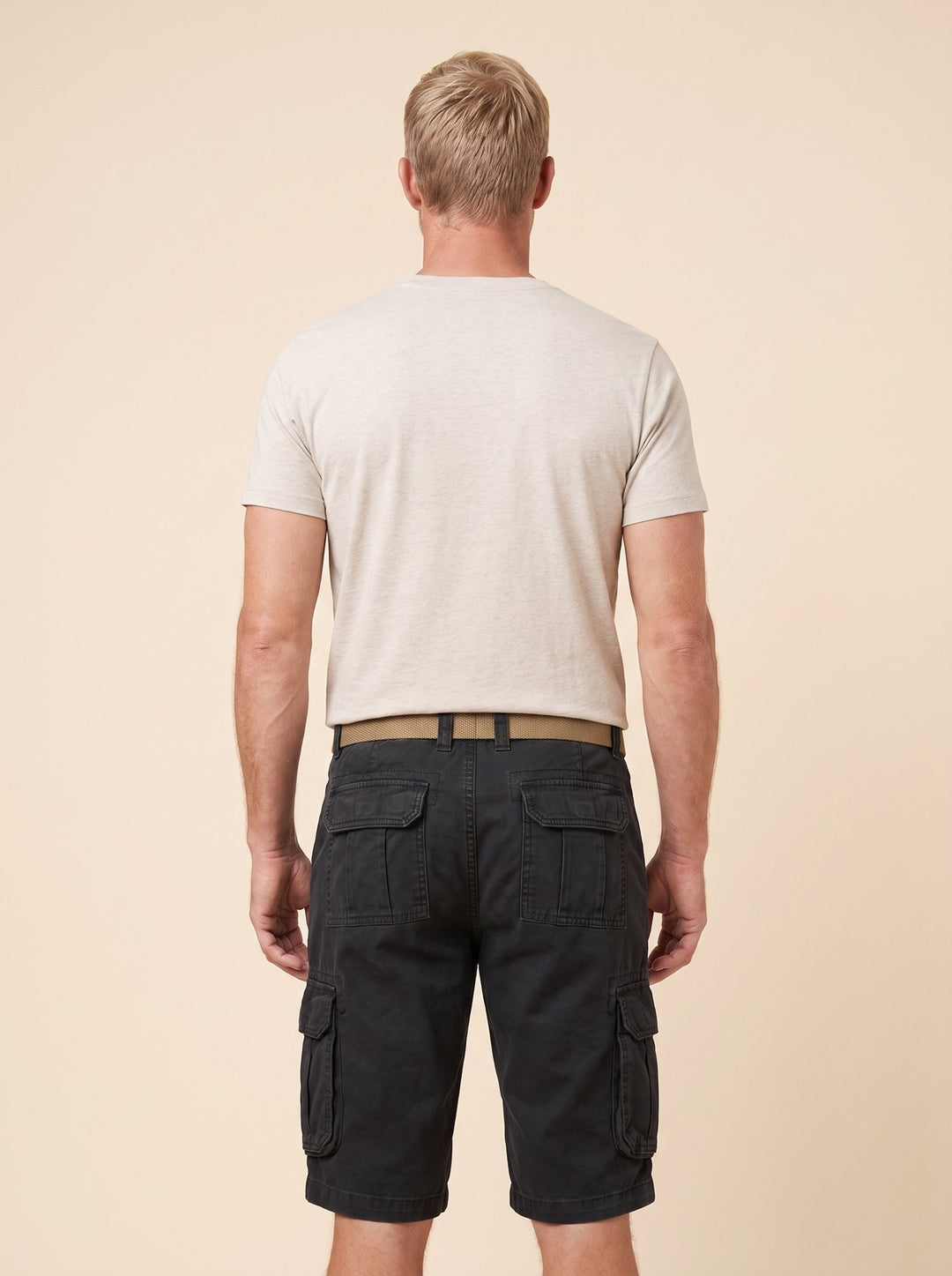Maverick men's cargo shorts black, back view