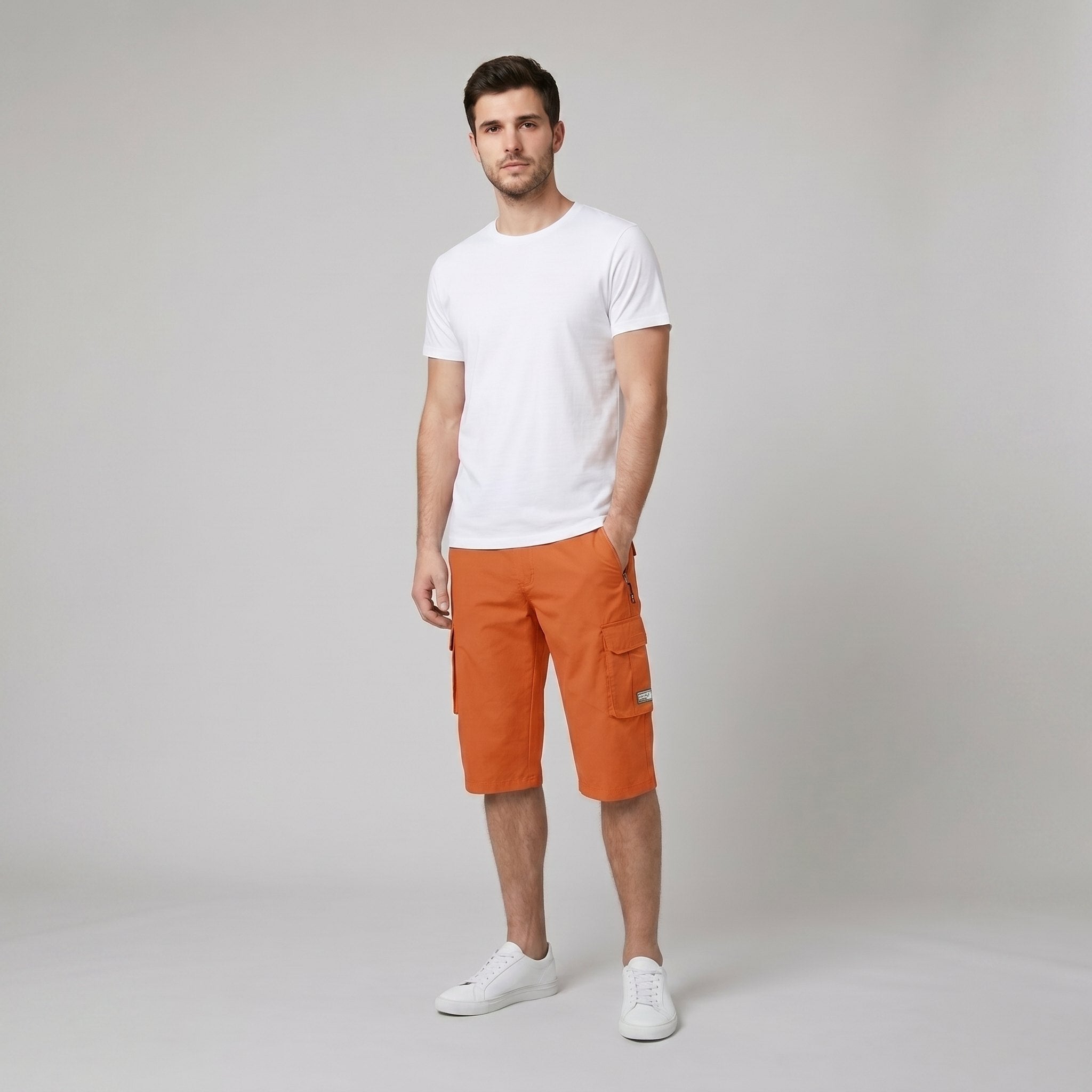 Maverick men's cargo shorts orange