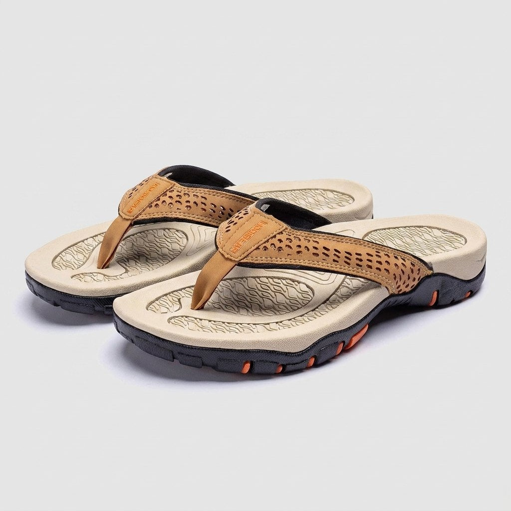 Maverick mens flip flops khaki
