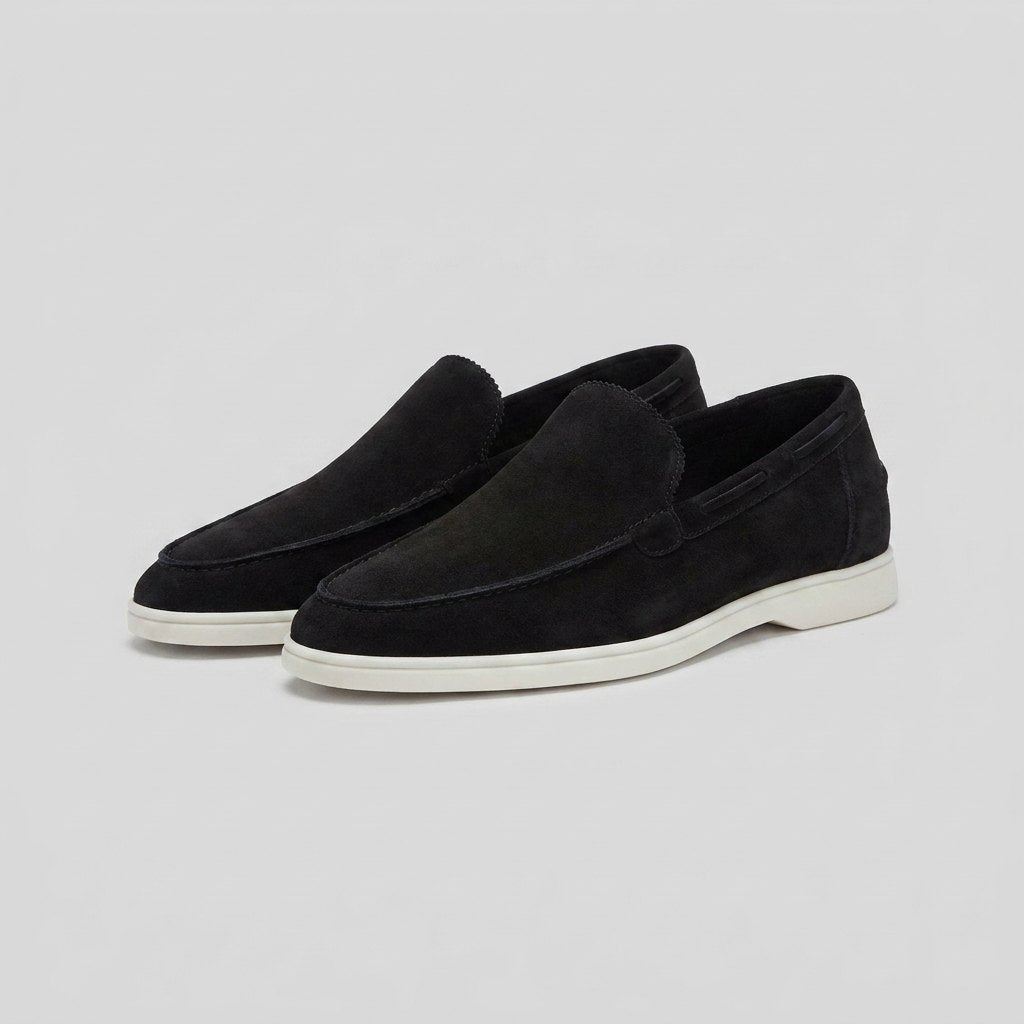 Maverick men's frosted suede loafers in black