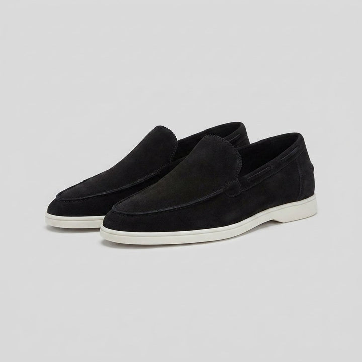 Maverick men's frosted suede loafers in black