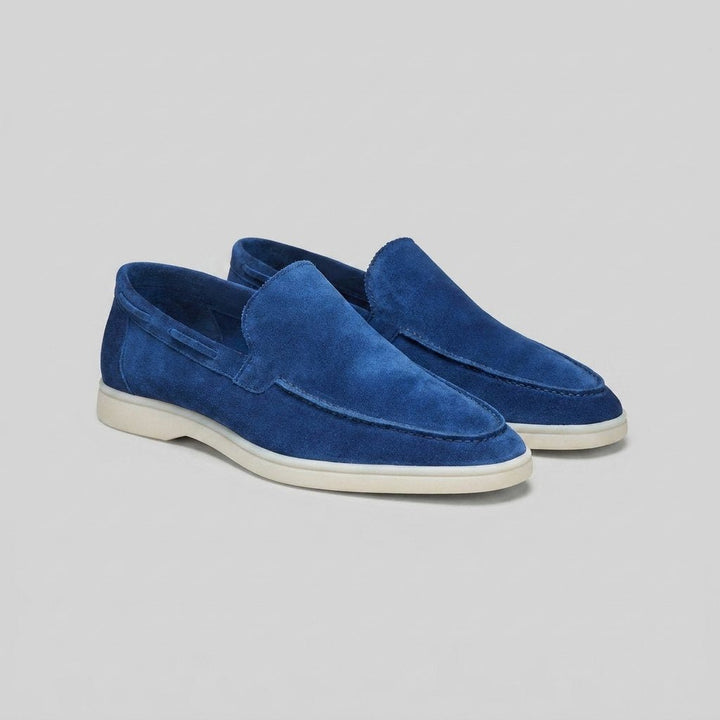 Maverick men's frosted suede loafers in blue