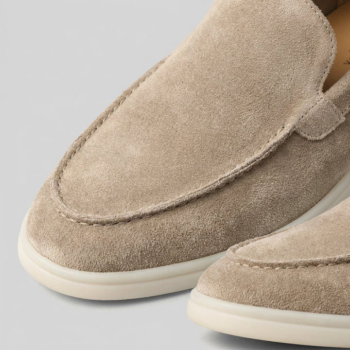 Maverick frosted suede loafer texture detail