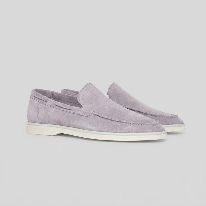 Maverick men's frosted suede loafers in gray