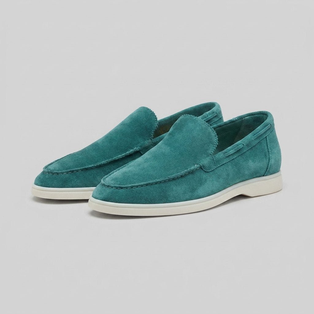 Maverick men's frosted suede loafers in green