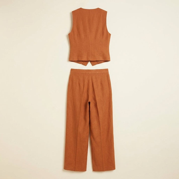 Maverick linen trouser set back view