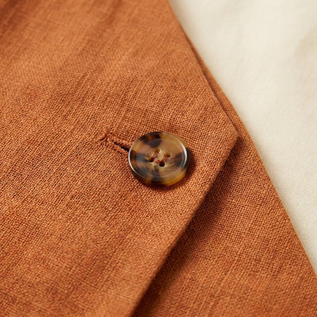 Maverick linen trouser set fabric detail