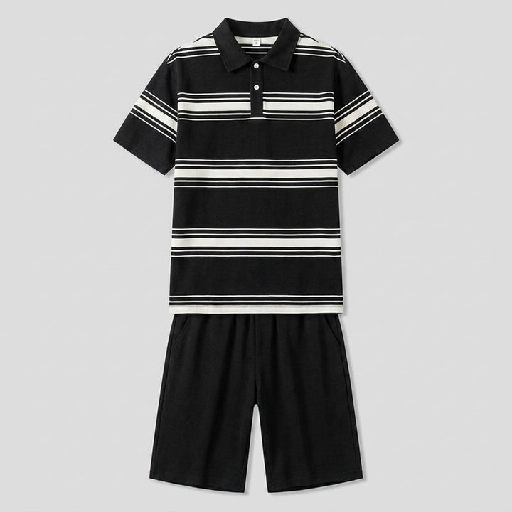 Melo polo and shorts set flat lay front