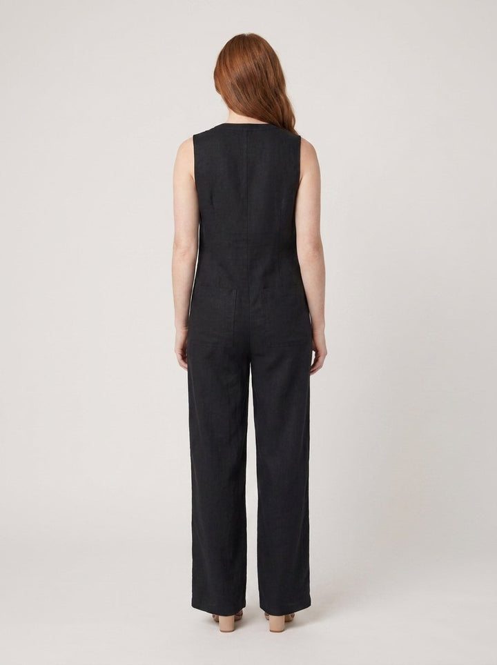 Mila linen jumpsuit back view
