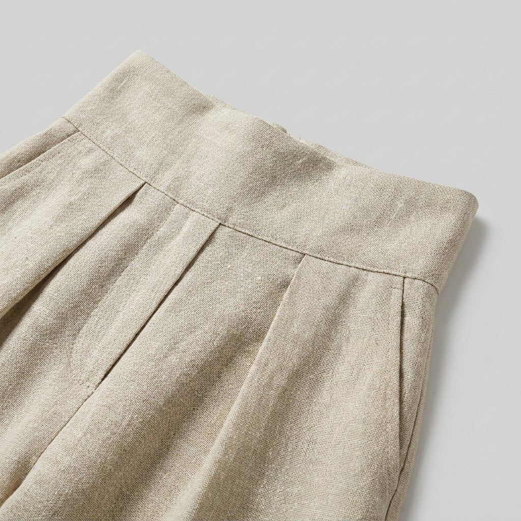 Mira blouse and pants set linen fabric detail