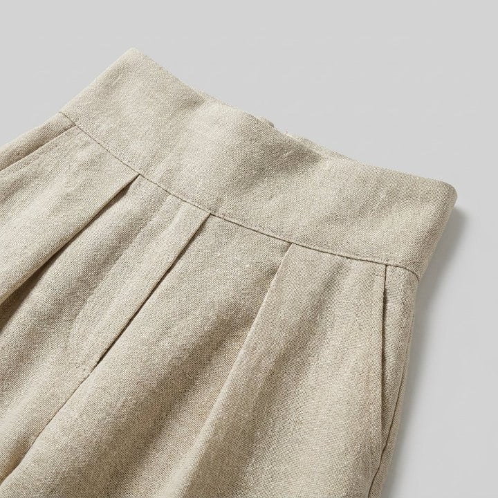 Mira blouse and pants set linen fabric detail