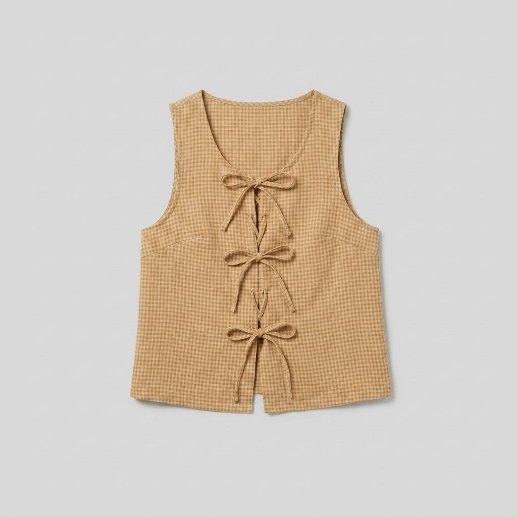 Mira linen tie-front top product