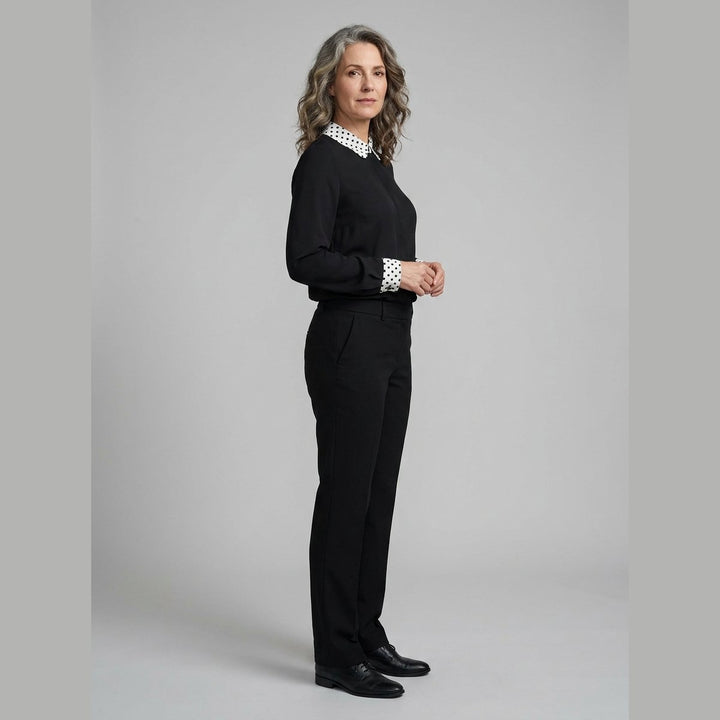 Mira black bow blouse side