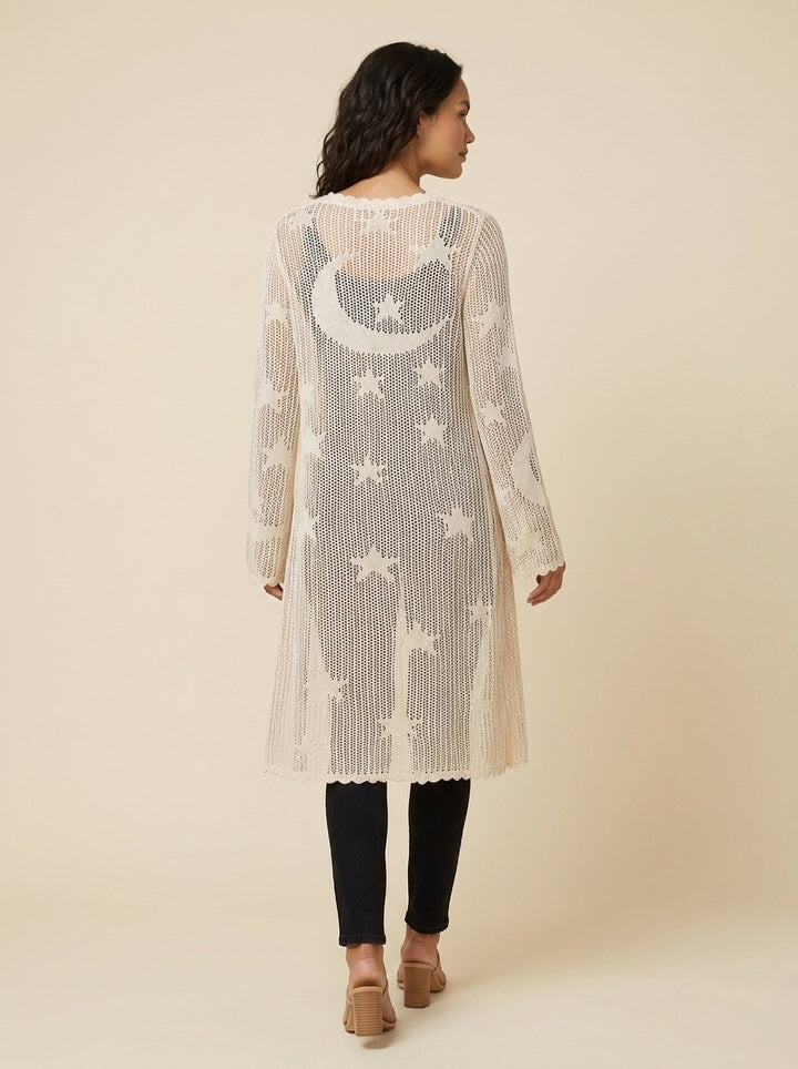 Mira Women's Duster celestial lace ivory back