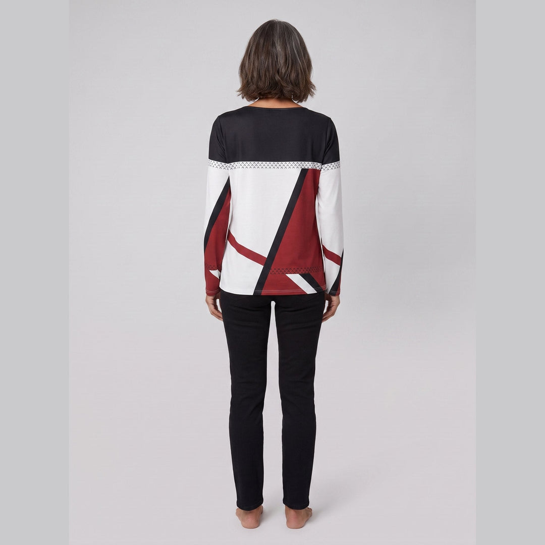 Mireille relaxed fit colour-block top, back view