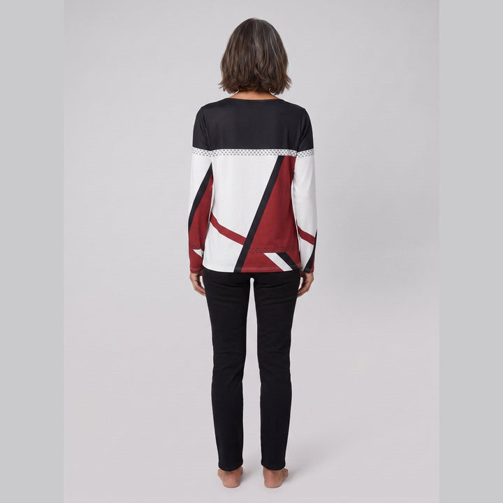 Mireille relaxed fit colour-block top, back view