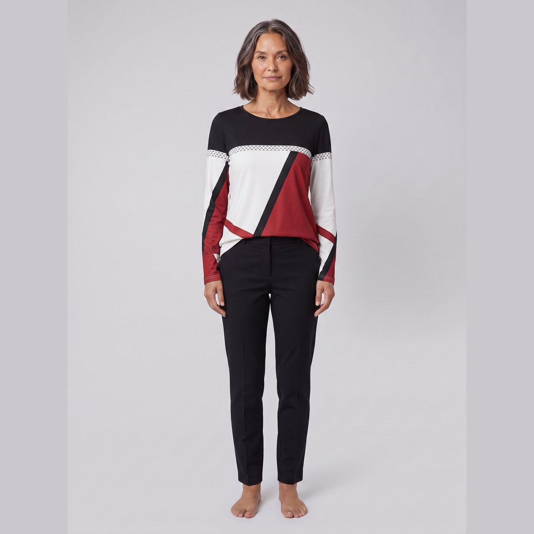 Mireille relaxed fit colour-block top, front view