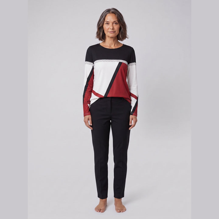Mireille relaxed fit colour-block top, front view