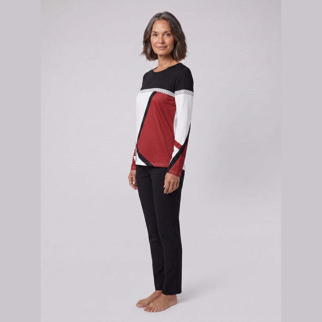 Mireille relaxed fit colour-block top, side view