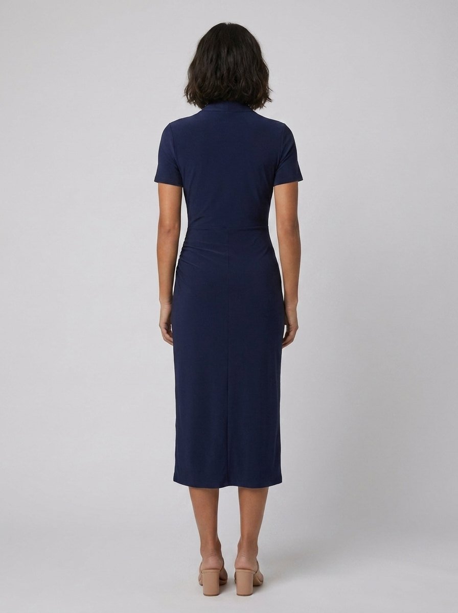 Moya ruched wrap midi back view