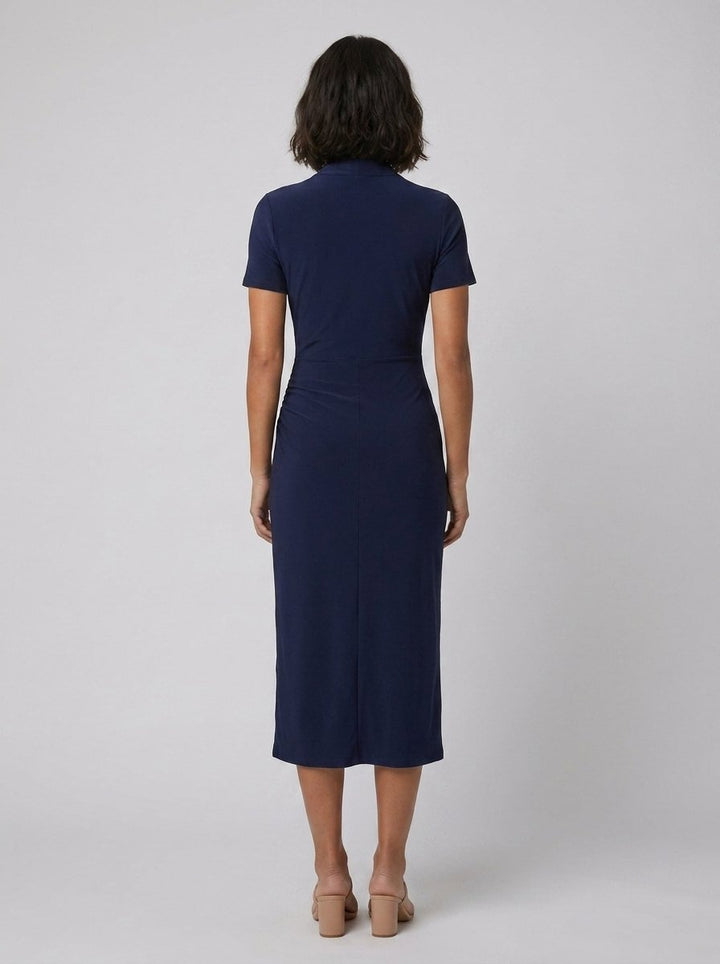 Moya ruched wrap midi back view
