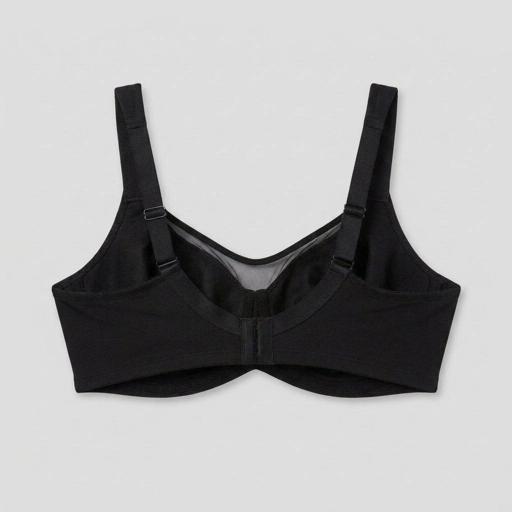 Noemie plus size minimizer bra, back view with wide straps