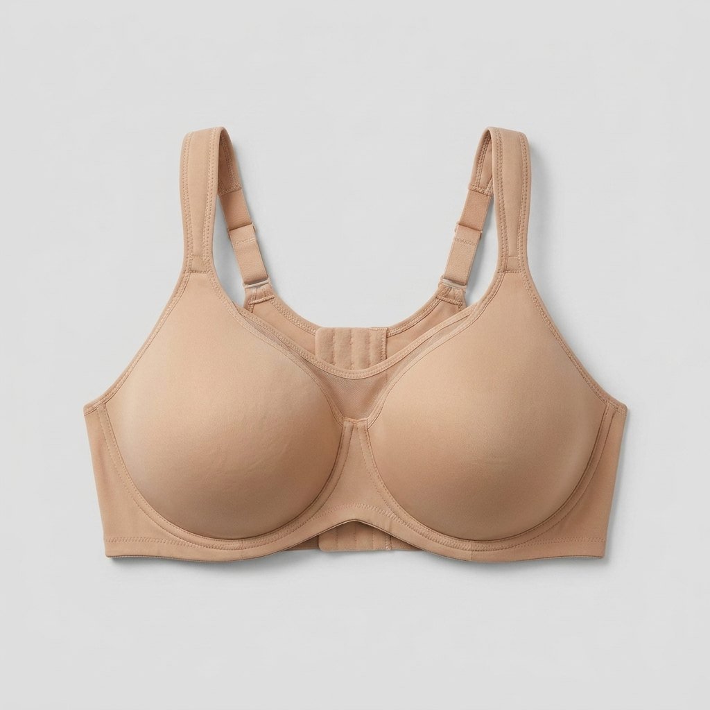 Noemie plus size minimizer bra in skin nude, flat lay
