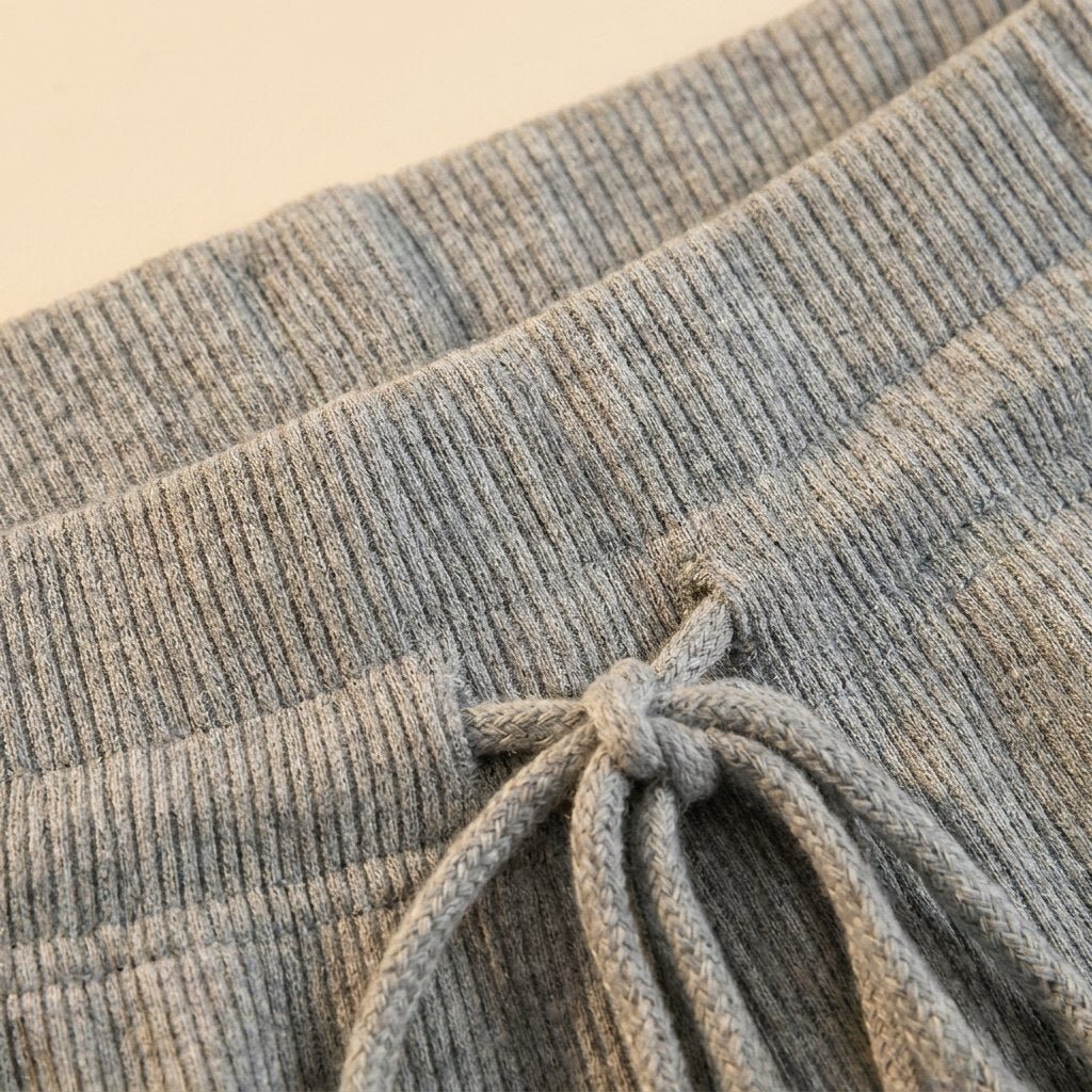 Nolwenn grey cotton-blend knit, fabric close-up