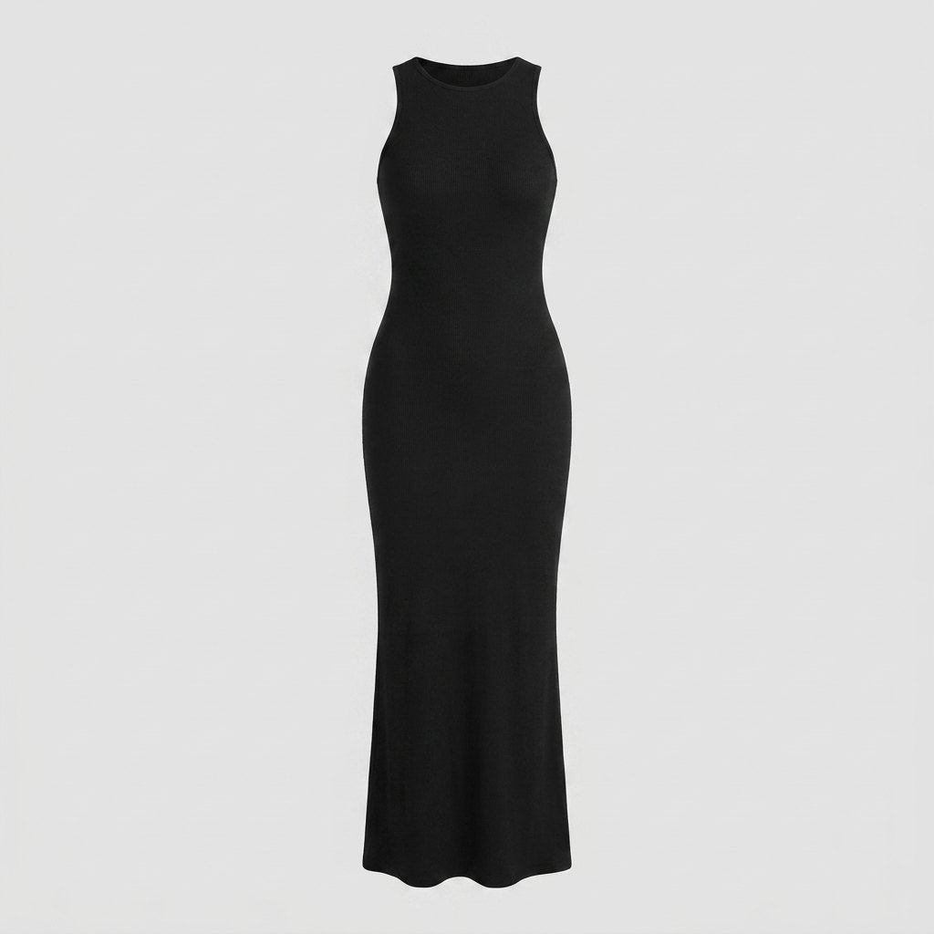 Nora black modal sleeveless maxi dress product flat-lay