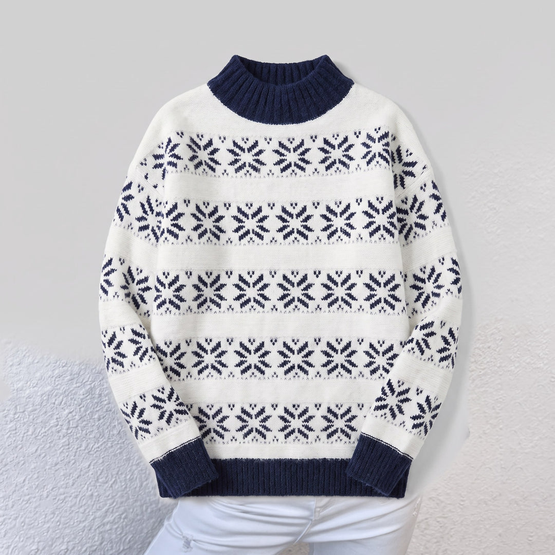 Nordic snowflake sweater product flat lay