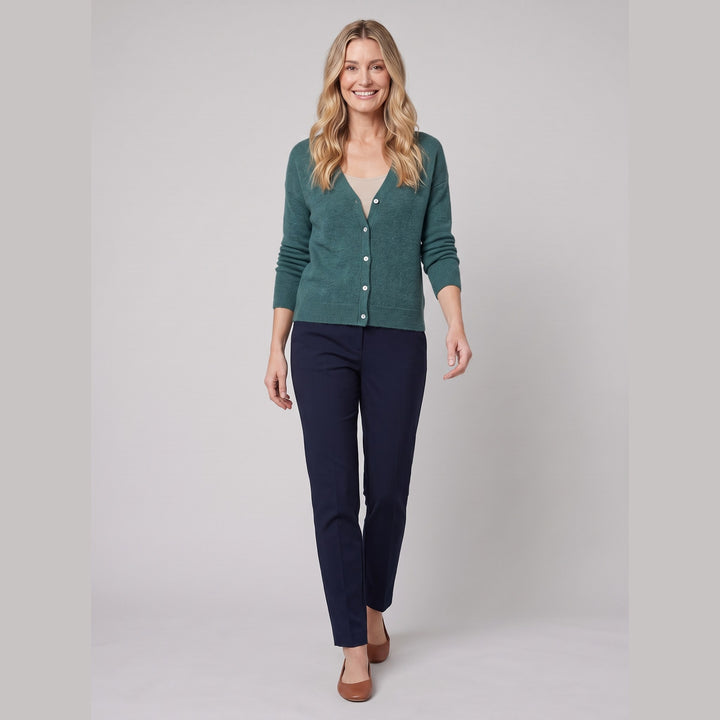 Nordique knit top cypress green on model