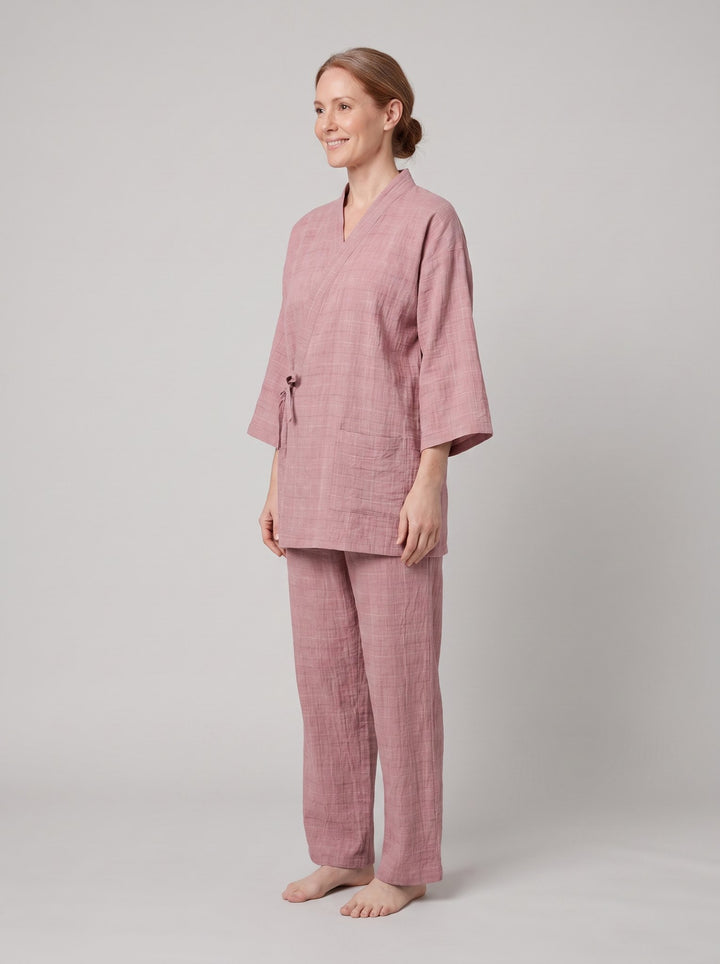 Nuku linen wrap set in purple