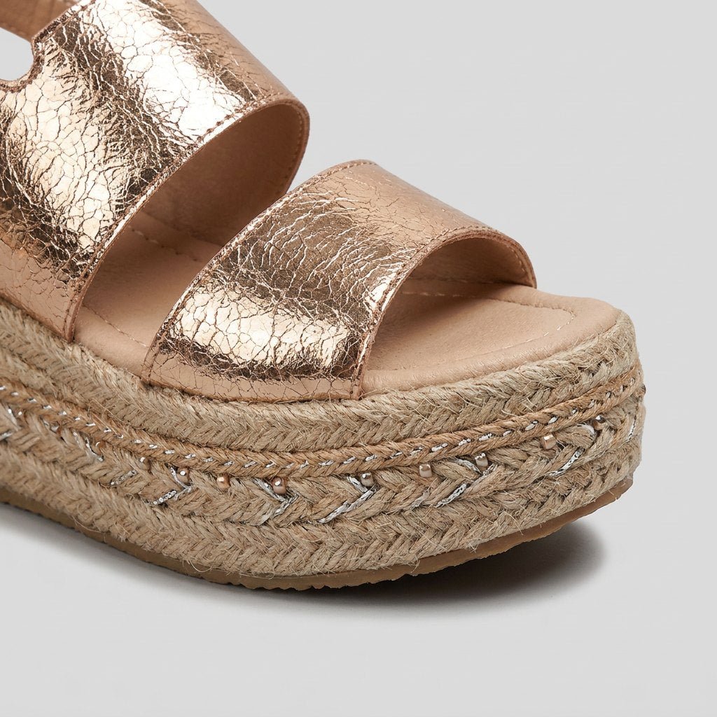 Olea sandals jute platform detail