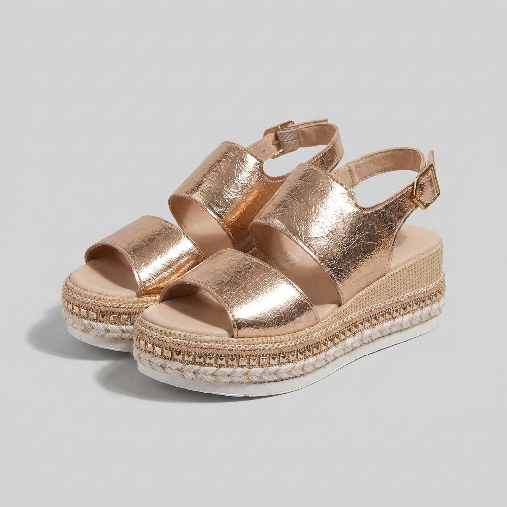 Olea open toe sandals rose gold