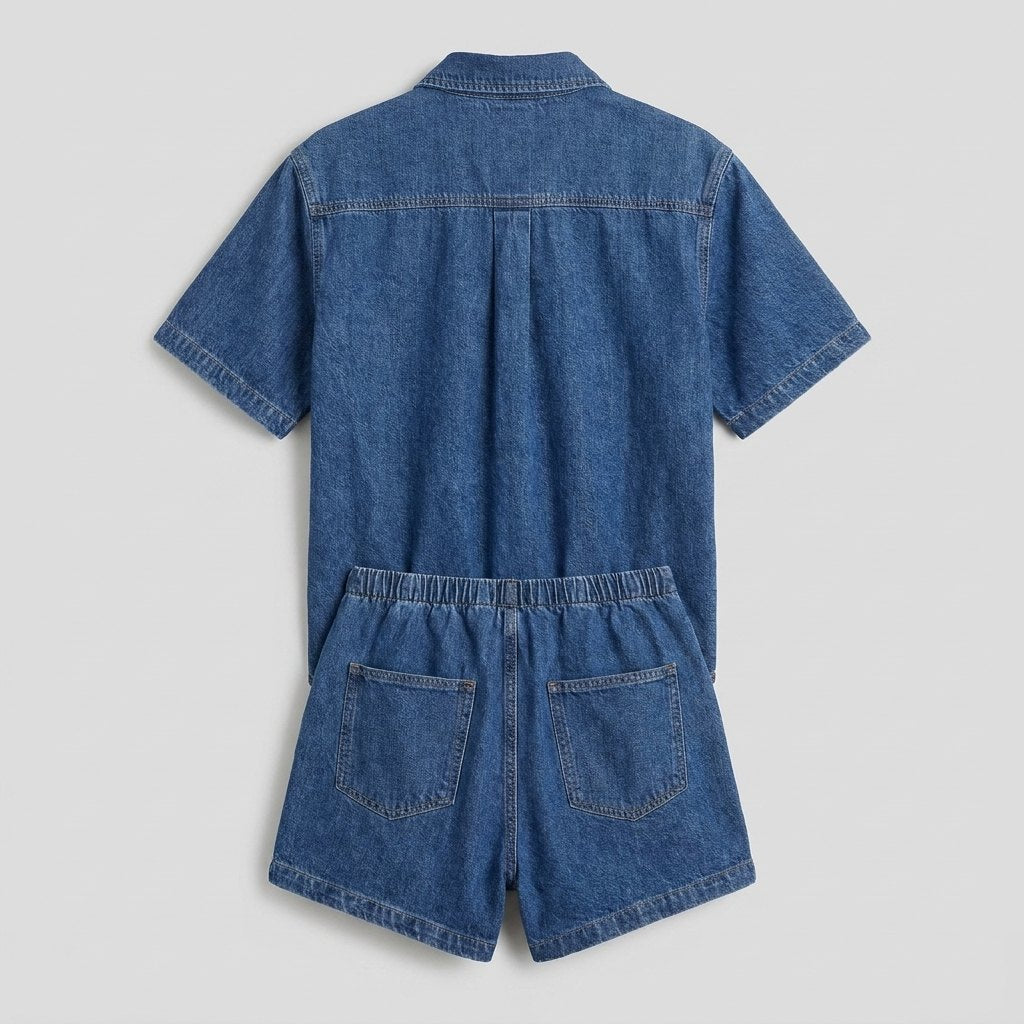 Olivia denim set back view