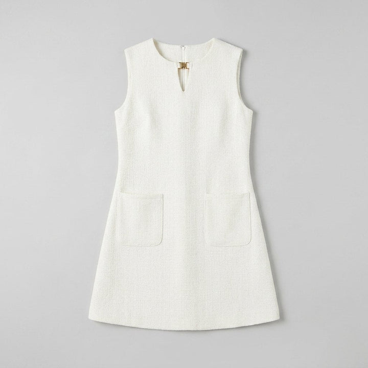 Orla white textured A-line mini dress product view