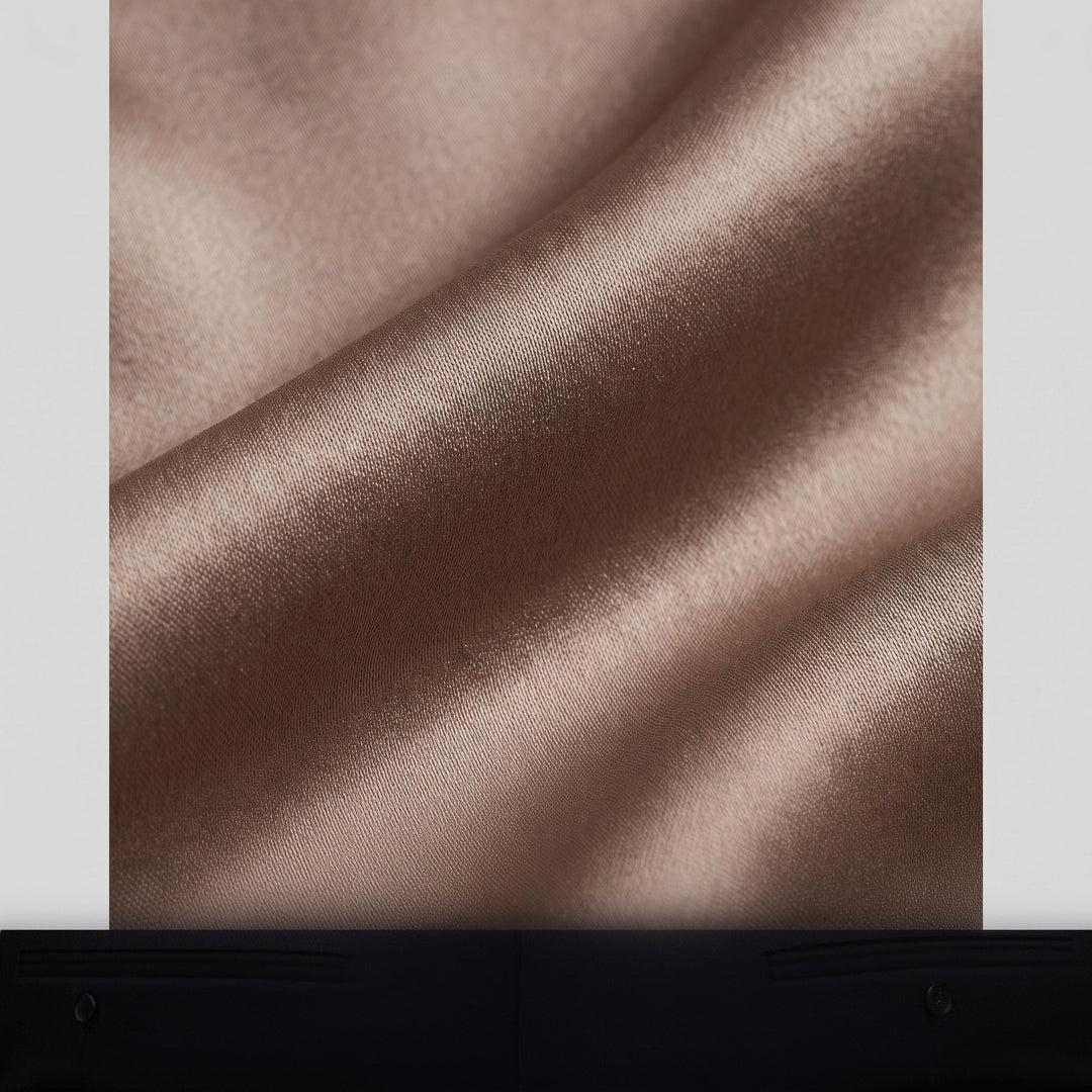 Ottavia satin fabric and sheen detail