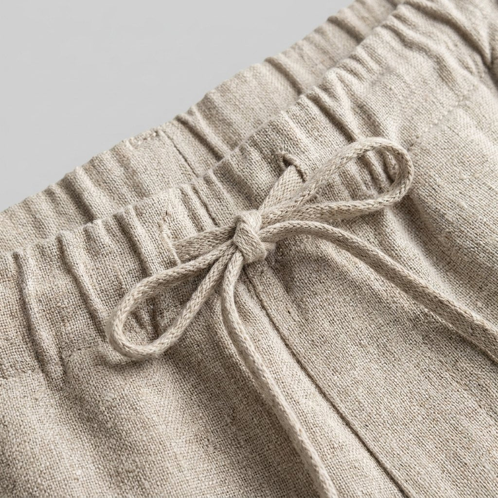 Palo linen fabric and drawstring detail