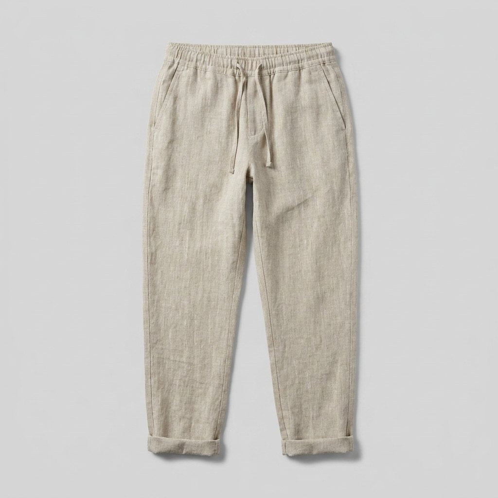 Palo natural linen pants flat-lay front