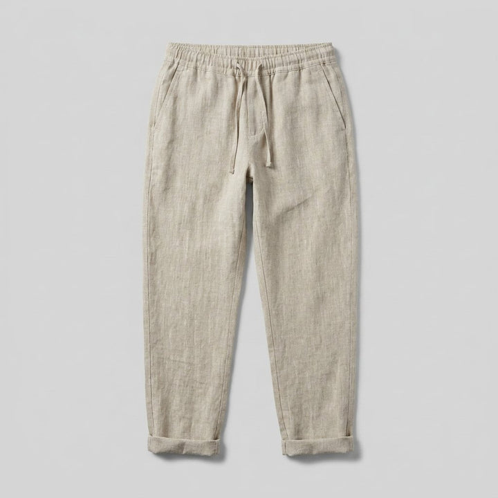 Palo natural linen pants flat-lay front