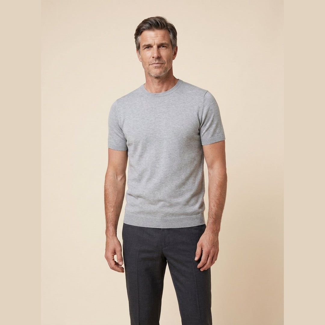 Pankov men's short-sleeve knit tee in gray