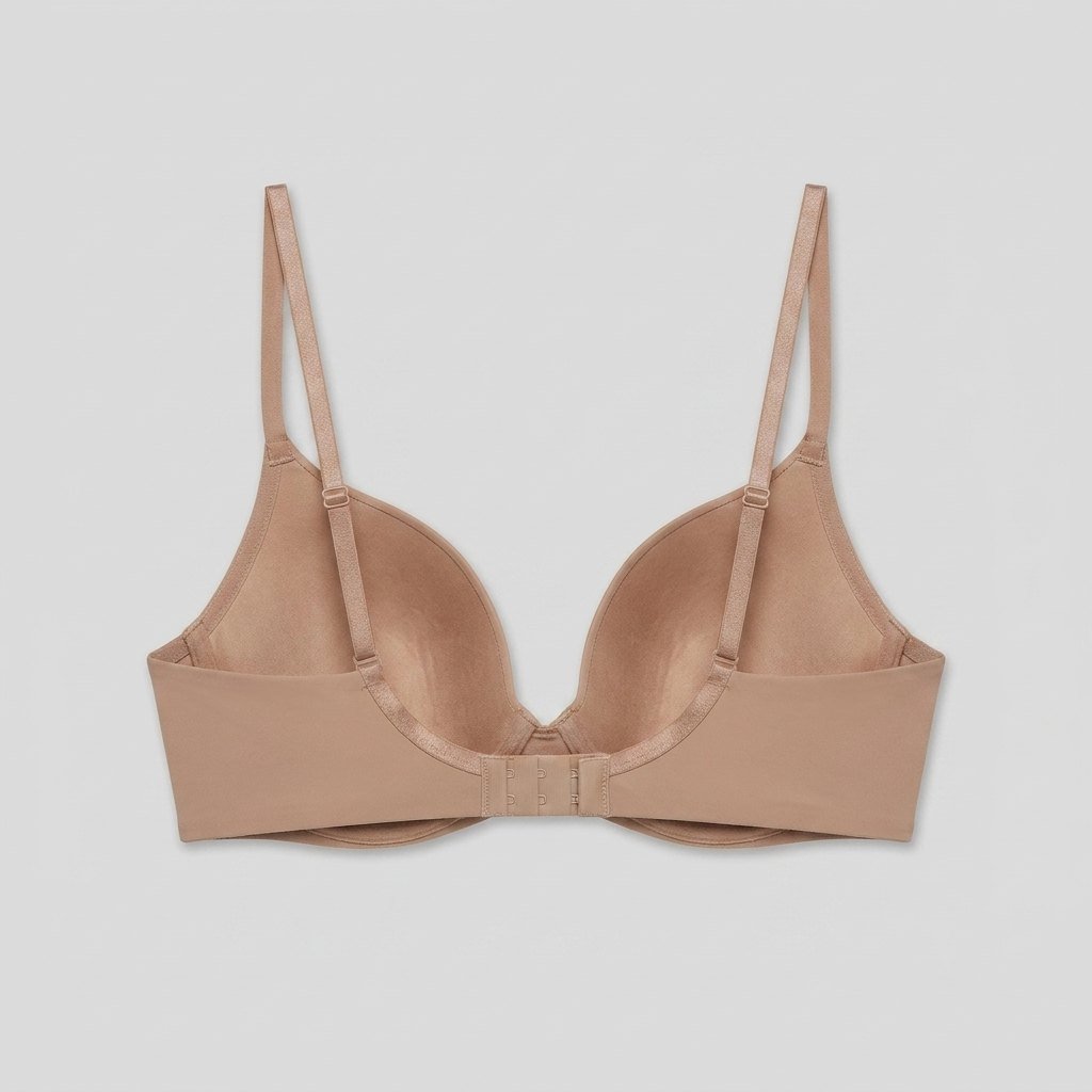 Pauline taupe plunge bra, double-layer back view